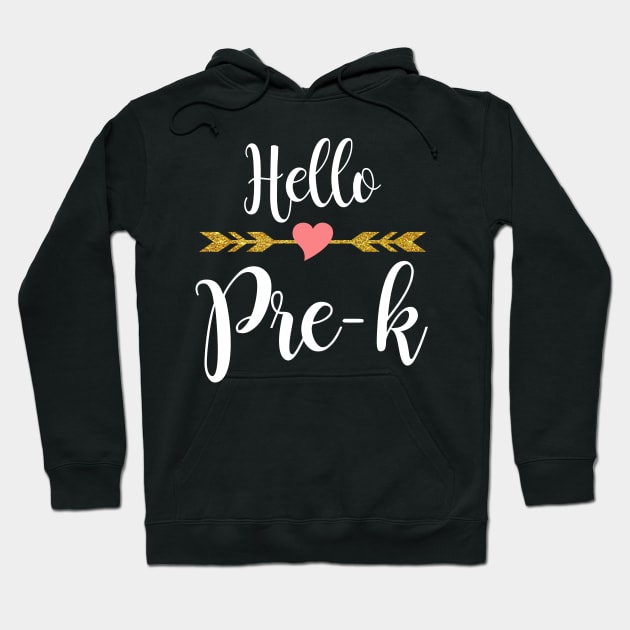 Hello Pre-k Grade Back To School Hoodie by Elliottda